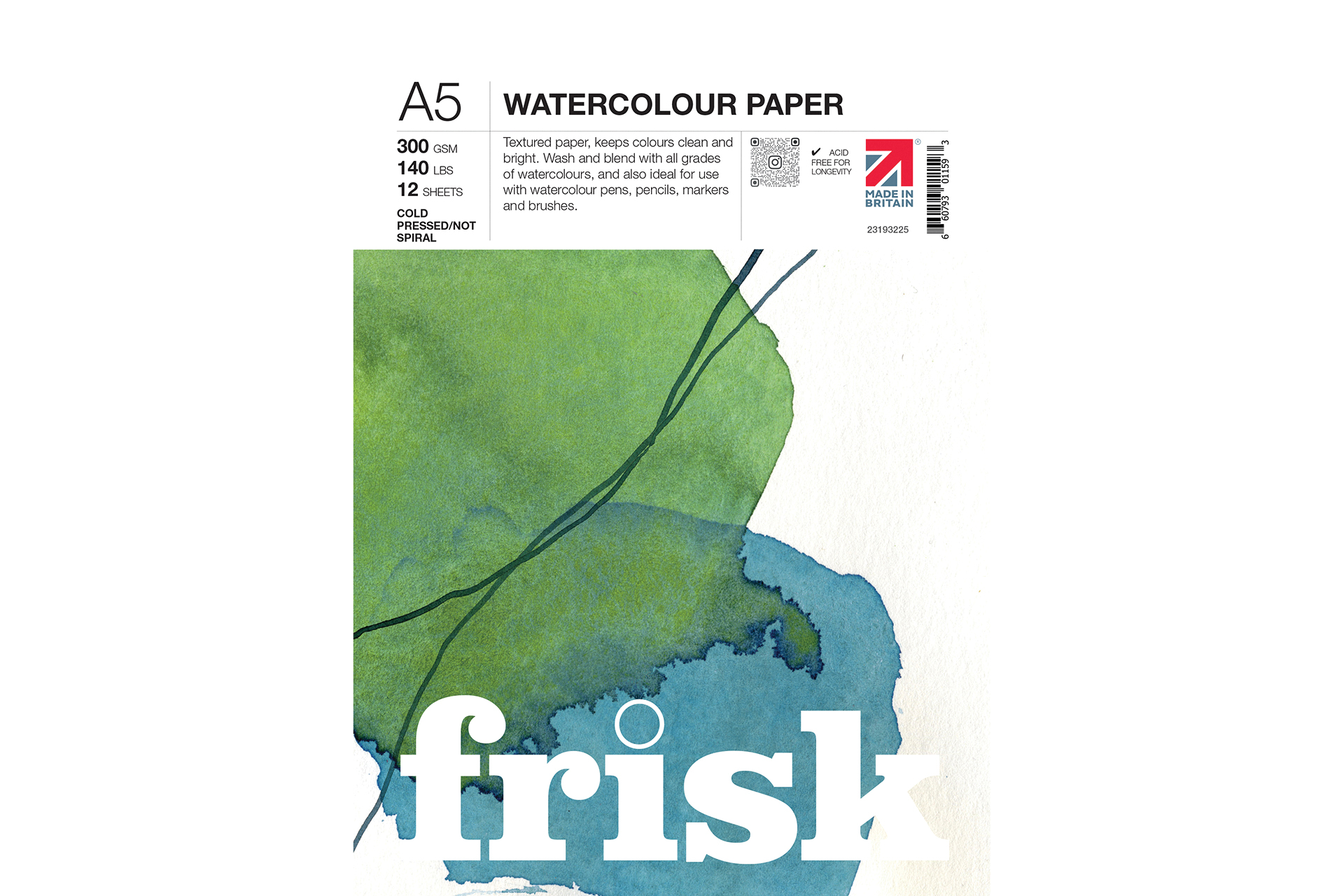 Frisk Watercolour Postcard Pad 300gsm A6 NOT 12s 